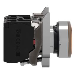 XB4BW35M5 Schneider - Harmony XB4 - poussoir lumineux LED complet orange - Ø22 - 230V - 1NO+1NF