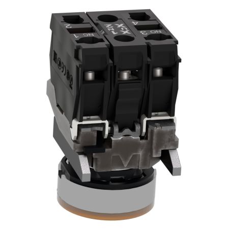 XB4BW35M5 Schneider - Harmony XB4 - poussoir lumineux LED complet orange - Ø22 - 230V - 1NO+1NF