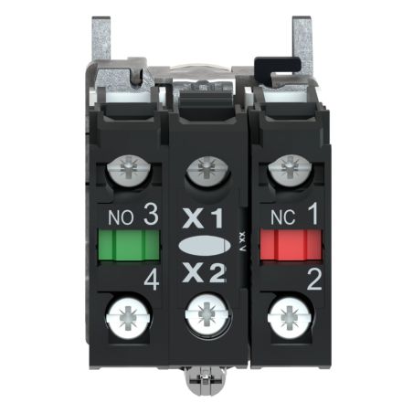 XB4BW35M5 Schneider - Harmony XB4 - poussoir lumineux LED complet orange - Ø22 - 230V - 1NO+1NF