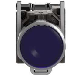 XB4BW36M5 Schneider - Harmony XB4 - poussoir lumineux LED complet bleu - Ø22 - 230V - 1NO+1NF