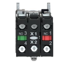 XB4BW36M5 Schneider - Harmony XB4 - poussoir lumineux LED complet bleu - Ø22 - 230V - 1NO+1NF