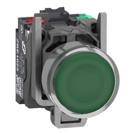 XB4BW33B55 Schneider - Harmony XB4 - poussoir lumineux LED complet vert - Ø22 - 24VACDC - 1NO+1NF