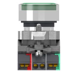 XB4BW33B55 Schneider - Harmony XB4 - poussoir lumineux LED complet vert - Ø22 - 24VACDC - 1NO+1NF