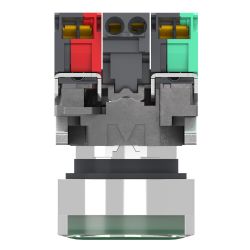 XB4BW33B55 Schneider - Harmony XB4 - poussoir lumineux LED complet vert - Ø22 - 24VACDC - 1NO+1NF