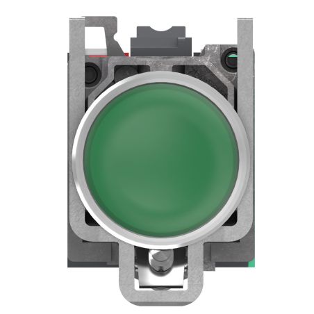 XB4BW33B55 Schneider - Harmony XB4 - poussoir lumineux LED complet vert - Ø22 - 24VACDC - 1NO+1NF
