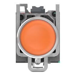 XB4BW35B55 Schneider - Harmony XB4 - poussoir lumineux LED complet orange - Ø22 - 24VACDC - 1NO+1NF
