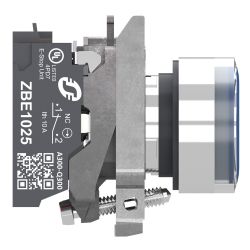 XB4BW36B55 Schneider - Harmony XB4 - poussoir lumineux LED complet bleu - Ø22 - 24VACDC - 1NO+1NF