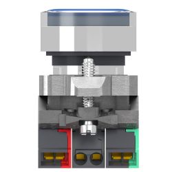 XB4BW36B55 Schneider - Harmony XB4 - poussoir lumineux LED complet bleu - Ø22 - 24VACDC - 1NO+1NF