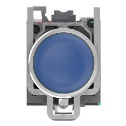 XB4BW36B55 Schneider - Harmony XB4 - poussoir lumineux LED complet bleu - Ø22 - 24VACDC - 1NO+1NF