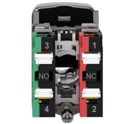 XB4BL734155 Schneider - Harmony - Bouton marche arrêt métal complet- 1NO+1NF