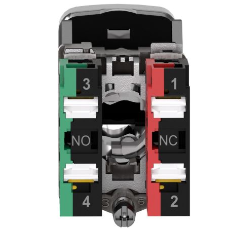 XB4BL734155 Schneider - Harmony - Bouton marche arrêt métal complet- 1NO+1NF