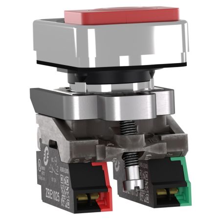 XB4BL734155 Schneider - Harmony - Bouton marche arrêt métal complet- 1NO+1NF