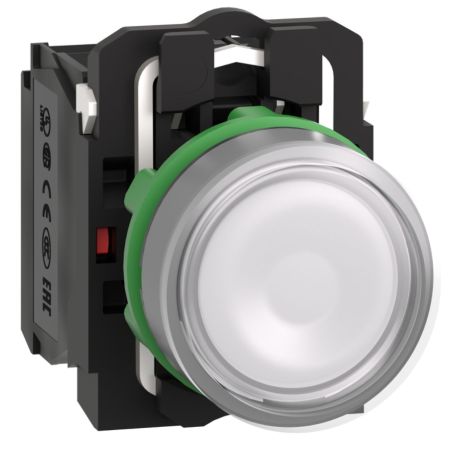 XB5AW31B5 Schneider - Harmony XB5 - bouton poussoir lumineux blanc Ø22 - impulsion - 24V - 1NO+1NF
