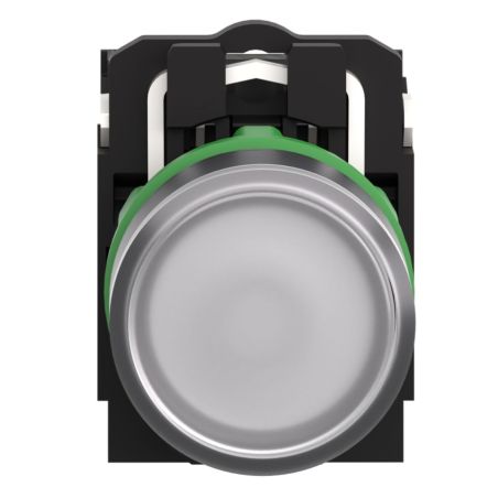 XB5AW31B5 Schneider - Harmony XB5 - bouton poussoir lumineux blanc Ø22 - impulsion - 24V - 1NO+1NF