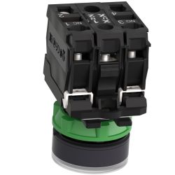 XB5AW31B5 Schneider - Harmony XB5 - bouton poussoir lumineux blanc Ø22 - impulsion - 24V - 1NO+1NF