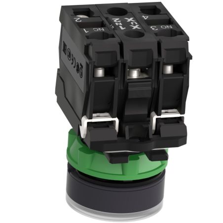 XB5AW31B5 Schneider - Harmony XB5 - bouton poussoir lumineux blanc Ø22 - impulsion - 24V - 1NO+1NF