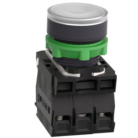 XB5AW31B5 Schneider - Harmony XB5 - bouton poussoir lumineux blanc Ø22 - impulsion - 24V - 1NO+1NF