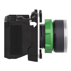 XB5AW31B5 Schneider - Harmony XB5 - bouton poussoir lumineux blanc Ø22 - impulsion - 24V - 1NO+1NF