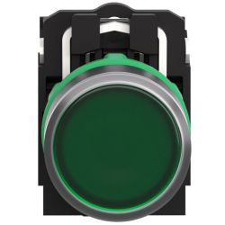 XB5AW33B5 Schneider - Harmony XB5 - bouton poussoir lumineux vert Ø22 - impulsion - 24V - 1NO+1NF