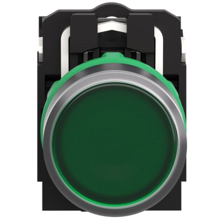 XB5AW33B5 Schneider - Harmony XB5 - bouton poussoir lumineux vert Ø22 - impulsion - 24V - 1NO+1NF