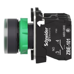 XB5AW33B5 Schneider - Harmony XB5 - bouton poussoir lumineux vert Ø22 - impulsion - 24V - 1NO+1NF