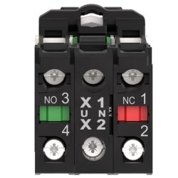 XB5AW33B5 Schneider - Harmony XB5 - bouton poussoir lumineux vert Ø22 - impulsion - 24V - 1NO+1NF