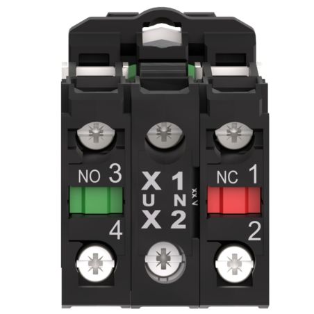 XB5AW33B5 Schneider - Harmony XB5 - bouton poussoir lumineux vert Ø22 - impulsion - 24V - 1NO+1NF