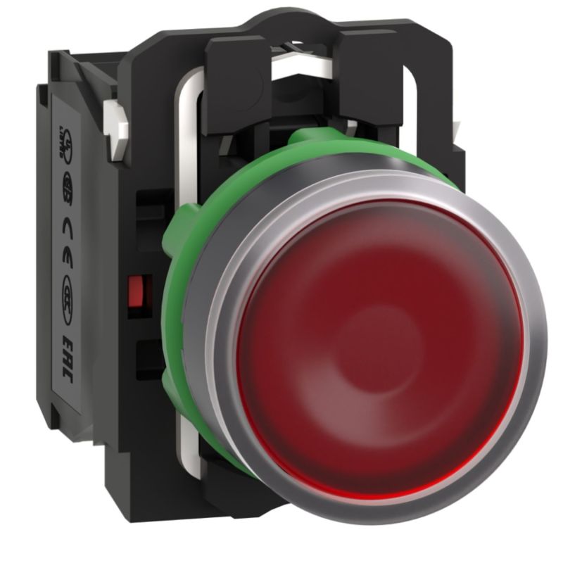 XB5AW34B5 Schneider - Harmony XB5 - bouton poussoir lumineux rouge Ø22 - impulsion - 24V - 1NO+1NF