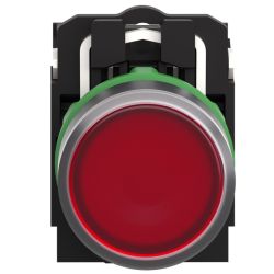 XB5AW34B5 Schneider - Harmony XB5 - bouton poussoir lumineux rouge Ø22 - impulsion - 24V - 1NO+1NF
