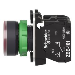 XB5AW34B5 Schneider - Harmony XB5 - bouton poussoir lumineux rouge Ø22 - impulsion - 24V - 1NO+1NF