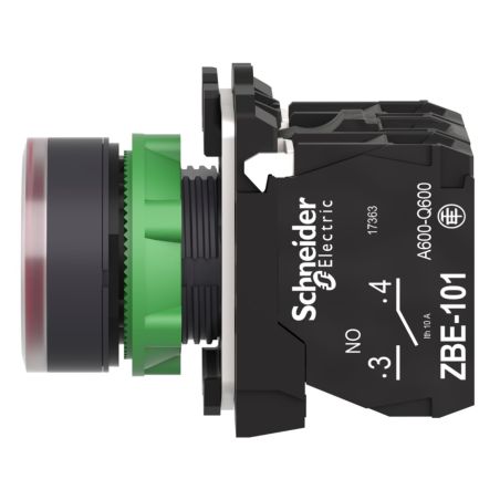 XB5AW34B5 Schneider - Harmony XB5 - bouton poussoir lumineux rouge Ø22 - impulsion - 24V - 1NO+1NF