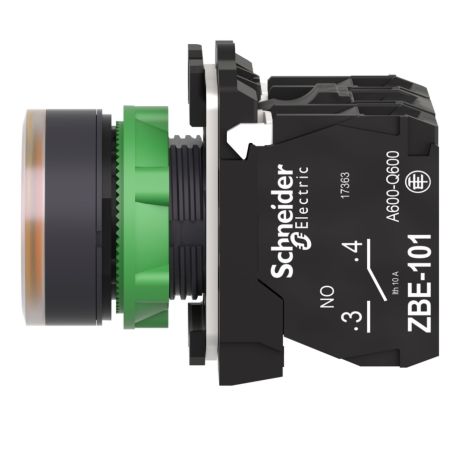 XB5AW35B5 Schneider - Harmony XB5 - bouton poussoir lumineux orange Ø22 - impulsion - 24V - 1NO+1NF