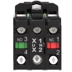 XB5AW36B5 Schneider - Harmony XB5 - bouton poussoir lumineux bleu Ø22 - impulsion - 24V - 1NO+1NF