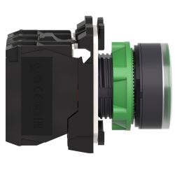 XB5AW33M5 Schneider - Harmony XB5 - bouton poussoir lumineux vert Ø22 - impulsion - 240V - 1NO+1NF