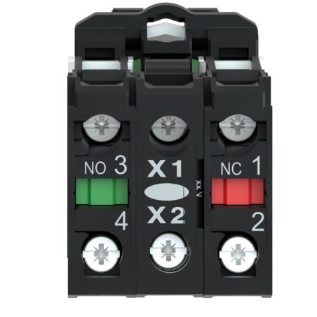 XB5AW33M5 Schneider - Harmony XB5 - bouton poussoir lumineux vert Ø22 - impulsion - 240V - 1NO+1NF