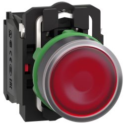 XB5AW34M5 Schneider - Harmony XB5 - bouton poussoir lumineux rouge Ø22 - impulsion - 240V - 1NO+1NF