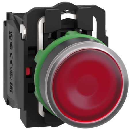XB5AW34M5 Schneider - Harmony XB5 - bouton poussoir lumineux rouge Ø22 - impulsion - 240V - 1NO+1NF