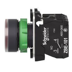 XB5AW34M5 Schneider - Harmony XB5 - bouton poussoir lumineux rouge Ø22 - impulsion - 240V - 1NO+1NF