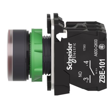 XB5AW34M5 Schneider - Harmony XB5 - bouton poussoir lumineux rouge Ø22 - impulsion - 240V - 1NO+1NF