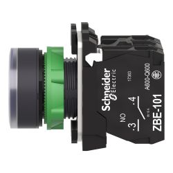 XB5AW36M5 Schneider - Harmony XB5 - bouton poussoir lumineux bleu Ø22 - impulsion - 240V - 1NO+1NF