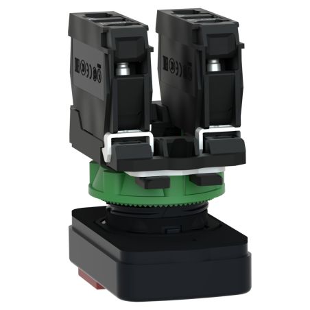 XB5AW73731B5 Schneider - Harmony XB5 - Bouton marche arrêt métal complet + voyant led 24V - 1NO+1NF