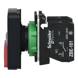 XB5AW73731B5 Schneider - Harmony XB5 - Bouton marche arrêt métal complet + voyant led 24V - 1NO+1NF