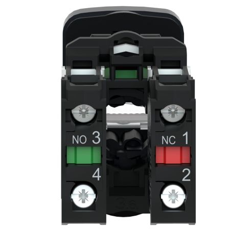 XB5AW73731B5 Schneider - Harmony XB5 - Bouton marche arrêt métal complet + voyant led 24V - 1NO+1NF