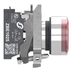 XB4BW34B55 Schneider - Harmony XB4 - poussoir lumineux LED complet rouge - Ø22 - 24VACDC - 1NO+1NF