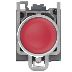 XB4BW34B55 Schneider - Harmony XB4 - poussoir lumineux LED complet rouge - Ø22 - 24VACDC - 1NO+1NF