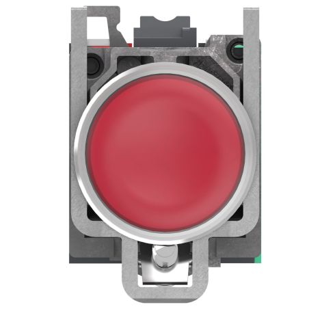 XB4BW34B55 Schneider - Harmony XB4 - poussoir lumineux LED complet rouge - Ø22 - 24VACDC - 1NO+1NF