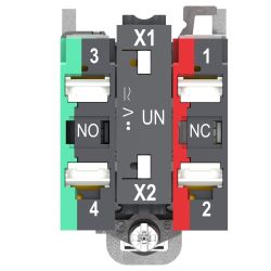 XB4BW34B55 Schneider - Harmony XB4 - poussoir lumineux LED complet rouge - Ø22 - 24VACDC - 1NO+1NF