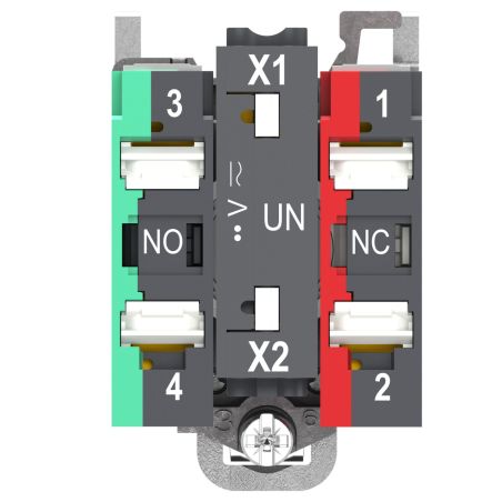 XB4BW34B55 Schneider - Harmony XB4 - poussoir lumineux LED complet rouge - Ø22 - 24VACDC - 1NO+1NF