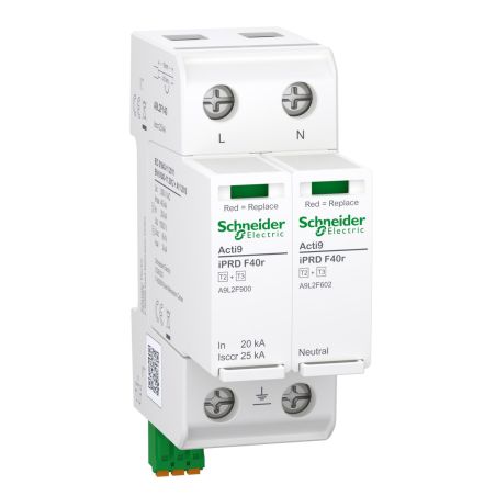 A9L2F140 Schneider - Acti9 IPRDF40r Parafoudre autoprotégé phase + neutre - 40kA