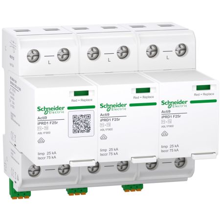 A9L1F325 Schneider - Acti9 IPRD1F25r - Parafoudre autoprotégé - triphasé + neutreType 1+2 - 25kA
